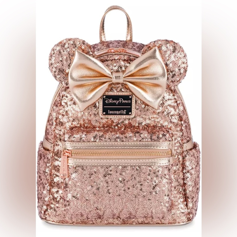 Loungefly Rose Sequins Minnie Mouse Mini Backpack NWT​